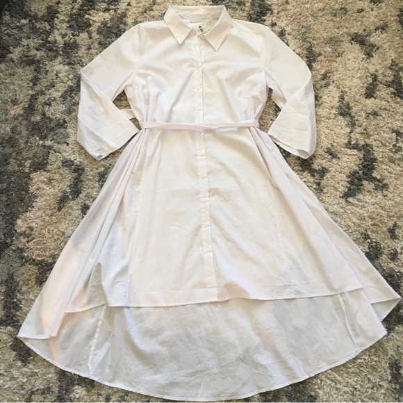 Elegant White Shirt Dress Size L - Picture 2 of 7